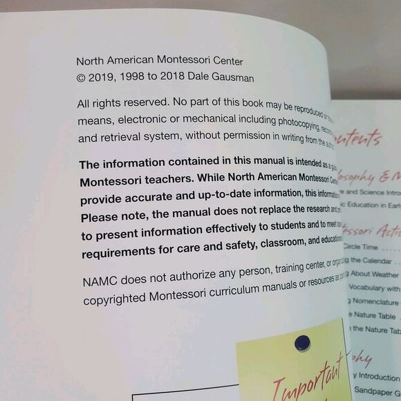 NAMC N American Montessori Culture & Science Early Childhood (BOOK ONLY) - Picture 3 of 12